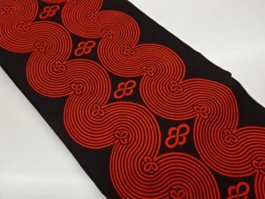 塩瀬よろけ縞模様名古屋帯